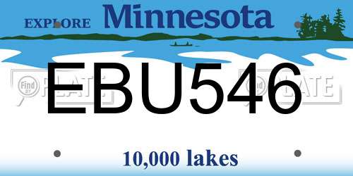 EBU546 Minnesota License Plate