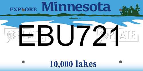 EBU721 Minnesota License Plate