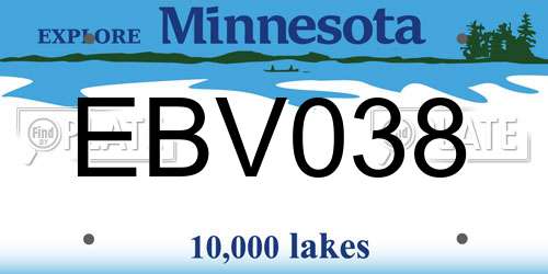 EBV038 Minnesota License Plate