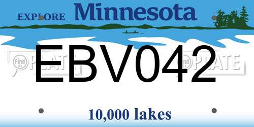EBV042 Minnesota License Plate