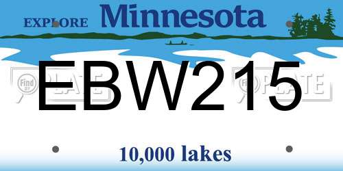 EBW215 Minnesota License Plate