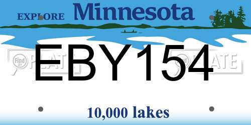 EBY154 Minnesota License Plate