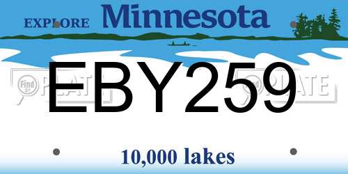 EBY259 Minnesota License Plate