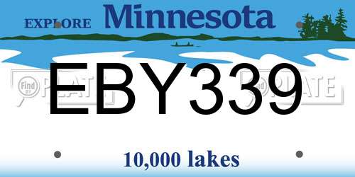 EBY339 Minnesota License Plate