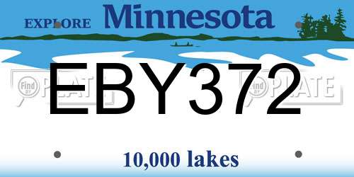 EBY372 Minnesota License Plate