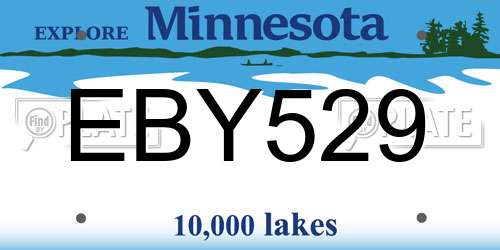 EBY529 Minnesota License Plate