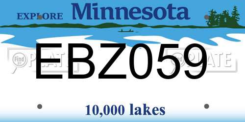 EBZ059 Minnesota License Plate