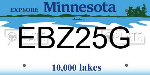 EBZ25G Minnesota License Plate