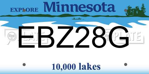 EBZ28G Minnesota License Plate