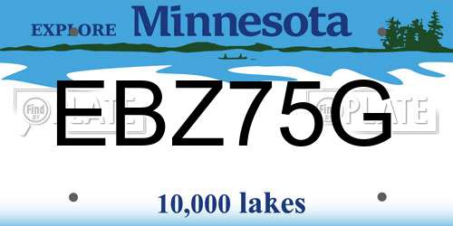 EBZ75G Minnesota License Plate