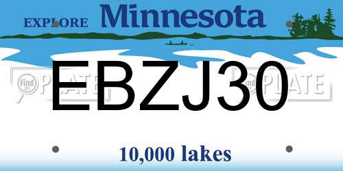 EBZJ30 Minnesota License Plate