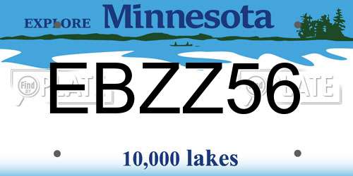 EBZZ56 Minnesota License Plate