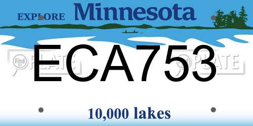 ECA753 Minnesota License Plate