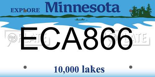 ECA866 Minnesota License Plate