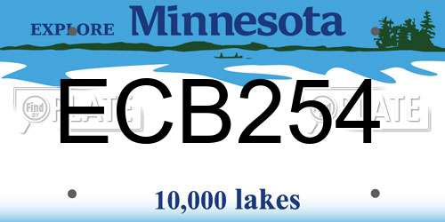 ECB254 Minnesota License Plate