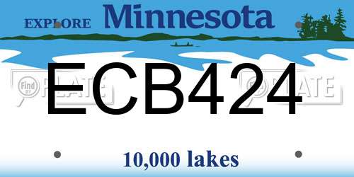 ECB424 Minnesota License Plate