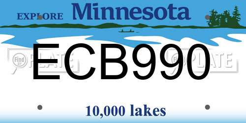 ECB990 Minnesota License Plate