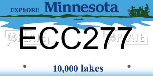 ECC277 Minnesota License Plate
