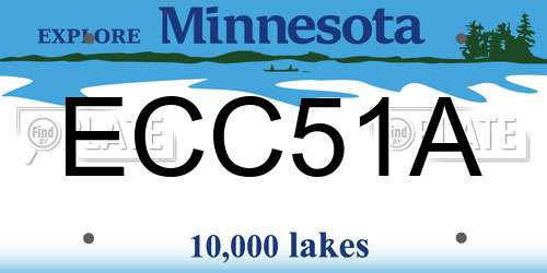 ECC51A Minnesota License Plate