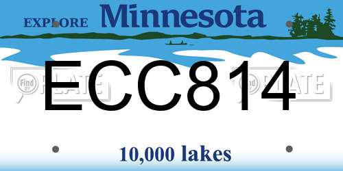 ECC814 Minnesota License Plate