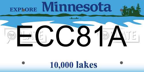 ECC81A Minnesota License Plate