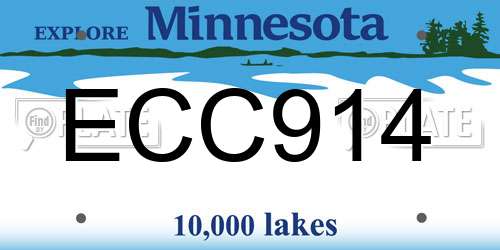 ECC914 Minnesota License Plate