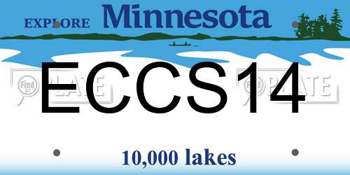 ECCS14 Minnesota License Plate