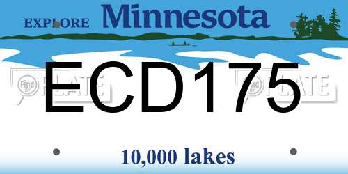 ECD175 Minnesota License Plate
