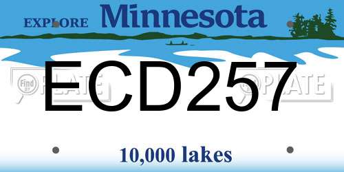 ECD257 Minnesota License Plate