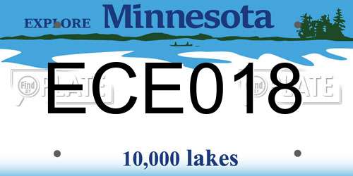 ECE018 Minnesota License Plate
