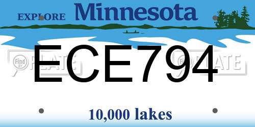 ECE794 Minnesota License Plate
