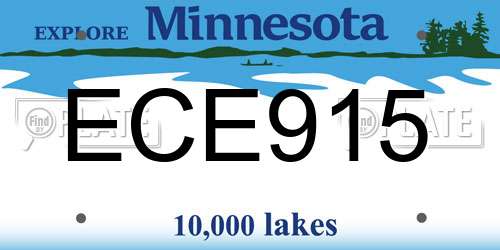 ECE915 Minnesota License Plate