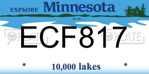 ECF817 Minnesota License Plate