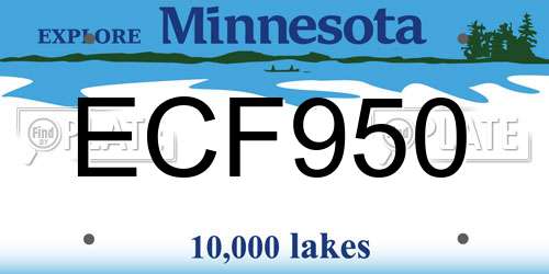 ECF950 Minnesota License Plate