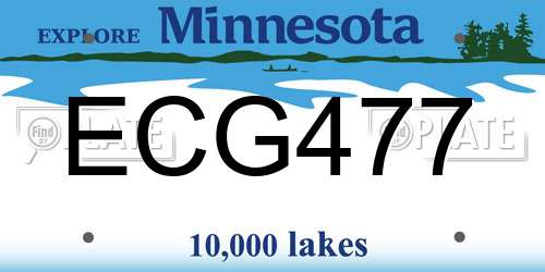 ECG477 Minnesota License Plate