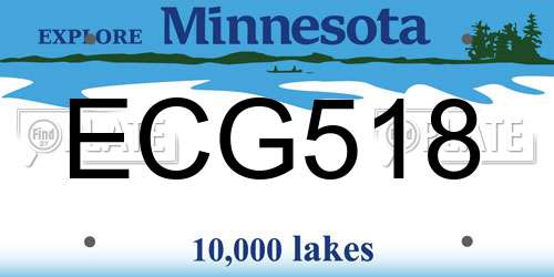 ECG518 Minnesota License Plate