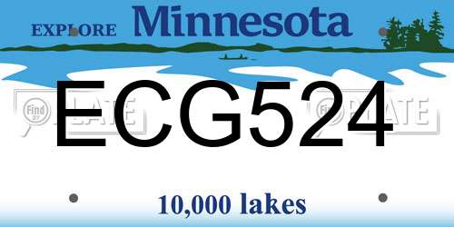 ECG524 Minnesota License Plate