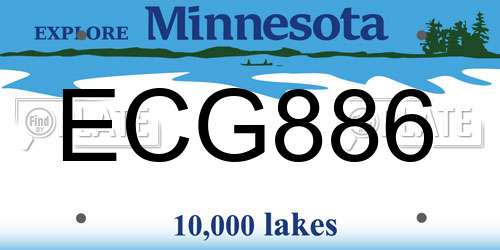 ECG886 Minnesota License Plate