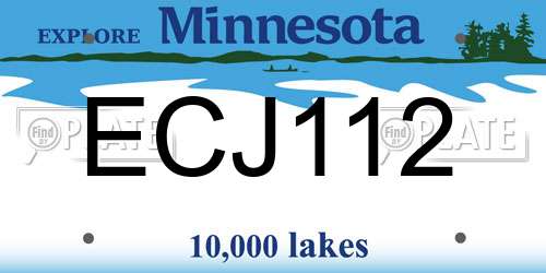 ECJ112 Minnesota License Plate
