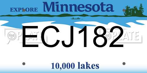 ECJ182 Minnesota License Plate