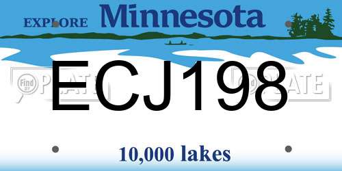 ECJ198 Minnesota License Plate