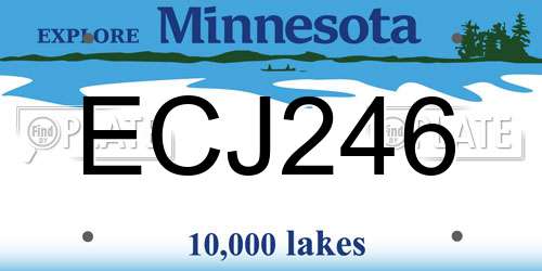 ECJ246 Minnesota License Plate