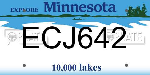 ECJ642 Minnesota License Plate