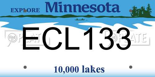 ECL133 Minnesota License Plate