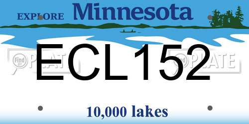 ECL152 Minnesota License Plate