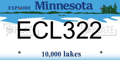 ECL322 Minnesota License Plate