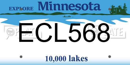 ECL568 Minnesota License Plate