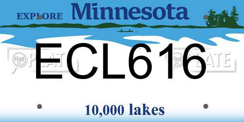 ECL616 Minnesota License Plate