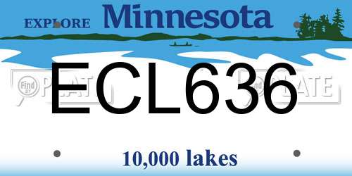 ECL636 Minnesota License Plate