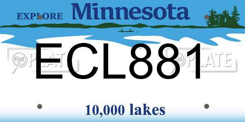 ECL881 Minnesota License Plate